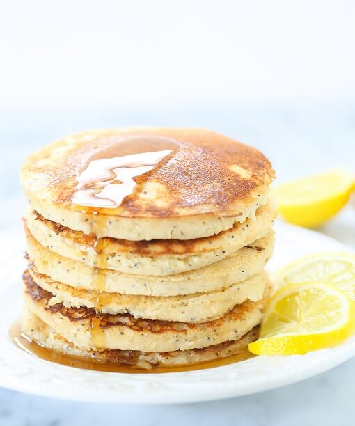 Lemon Poppy Seed Pancakes Recipe {Gluten-Free}