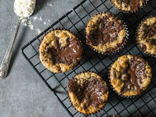 Chocolate Banana Coconut Flour Muffins {gluten-free}