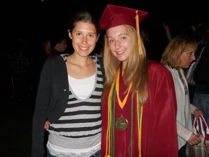 Nuts.com Healthy Scholarship Winner Hannah at High School Graduation with Sister Elizabeth