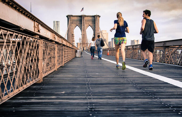 There's no place to run better than on or in front of a bridge.